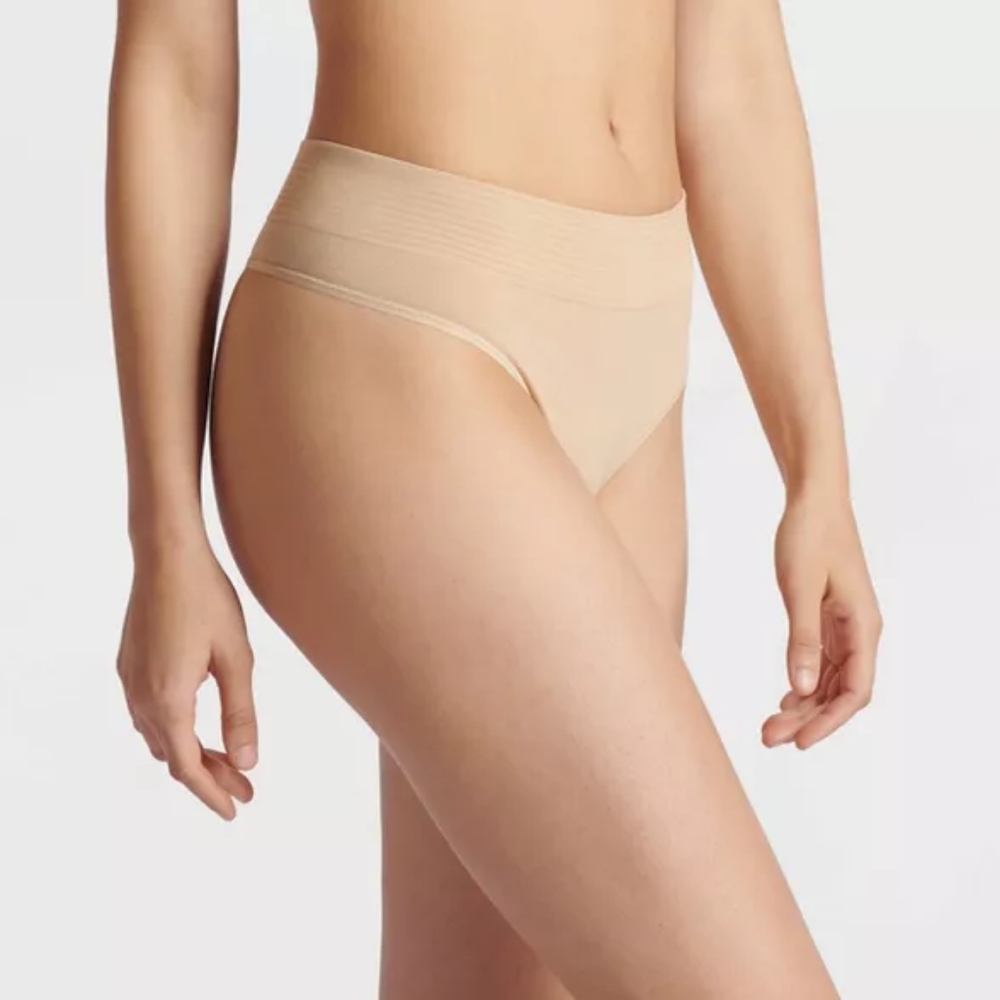 NWT Jockey Generation Nude Microfiber Stretch 360 Slimming High Rise Thong M - Picture 1 of 3